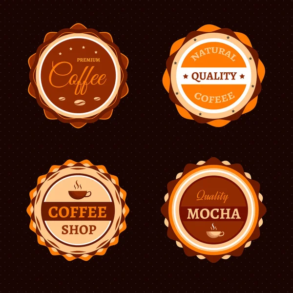 Szablony Logo Kawiarni Ustawić Ilustrację Wektorową Dobre Etykiety Stołówki Kawiarnie — Wektor stockowy