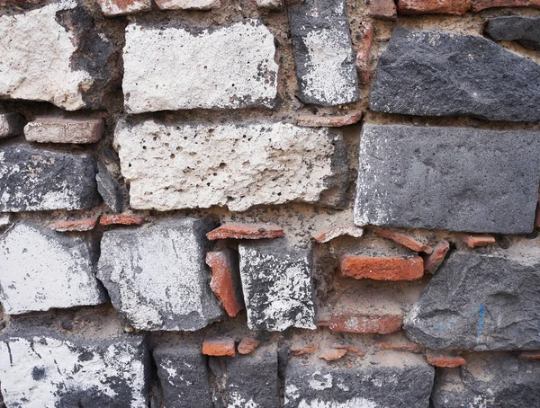 Konsystencja Kamienia Lawy Struktura Cegły Ściana Wykonana Skał Wulkanicznych Różnych — Zdjęcie stockowe