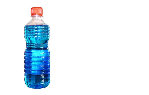 Bottiglia Alcol Sanitario Isolata Sfondo Bianco Virus Antibatterico Protezione Dell — Foto Stock