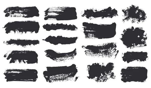 刷笔划文本框 矢量画笔集 Grunge设计元素 肮脏的纹理横幅 喷墨器 — 图库矢量图片