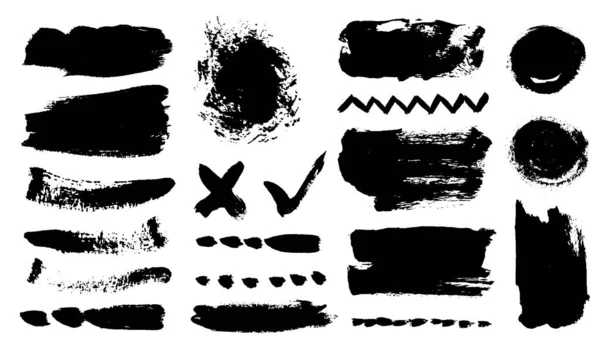 Grunge Ink Spatters Brush Strokes Boxes Texture Banners — Stock Vector