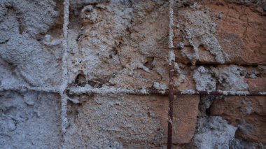 Eski tuğla duvar dokusu. İğrenç geniş tuğla duvar..