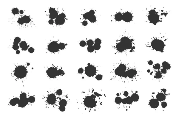 Set Blobs Spatters Liquid Paint Drip Drop Splash Ink Splatter — Stock Vector