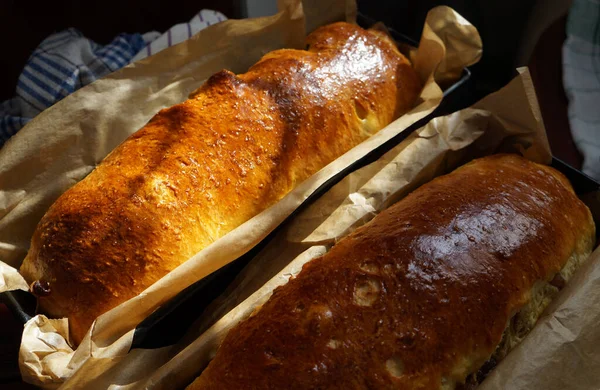 Påsk Rumänskt Bröd Traditionellt Sött Bröd Till Jul Eller Påsk — Stockfoto