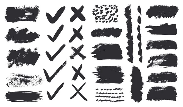 Grunge Inkoust Stříkance Tahy Štětcem Krabice Textury Bannery — Stockový vektor