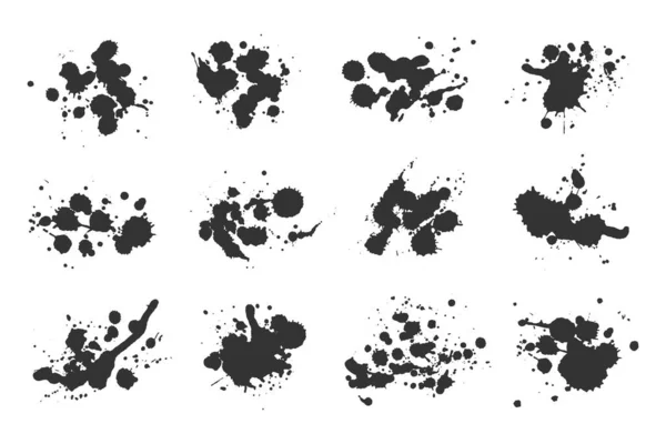 Ensemble Blobs Éclaboussures Collection Goutte Goutte Peinture Liquide Éclaboussures Éclaboussures — Image vectorielle