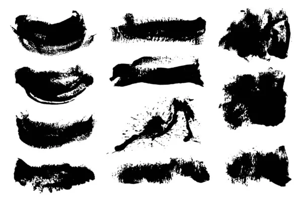 Des Éclaboussures Encre Grunge Boîtes Coups Pinceau Bannières Texture — Image vectorielle