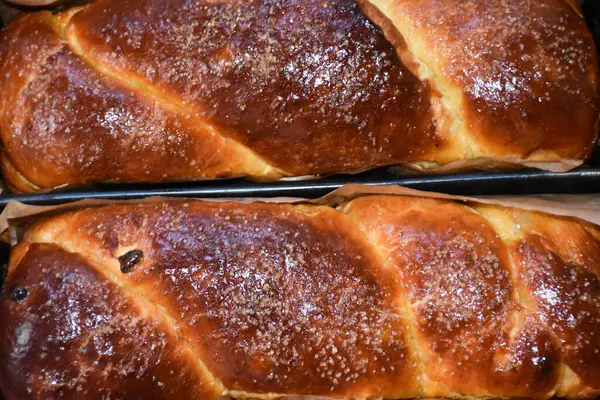 Rumänische Cozonac Süßbrot Textur Hintergrund Rumänische Weihnachten Cozonac Süßes Brot — Stockfoto