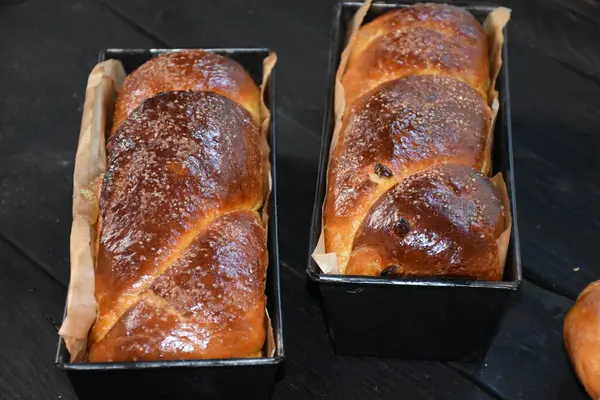 Roemeens Zoet Brood Met Walnoten Cozonac Traditionele Roemeense Spons Taart — Stockfoto