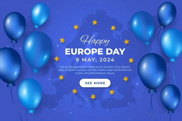 Den Evropy Května Modré Pozadí Den Nezávislosti Evropy Modrý Webový — Stockový vektor