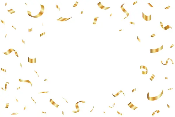 Ouro Confete Caindo Fundo Para Aniversário Projetos Aniversário Confete Dourado — Vetor de Stock