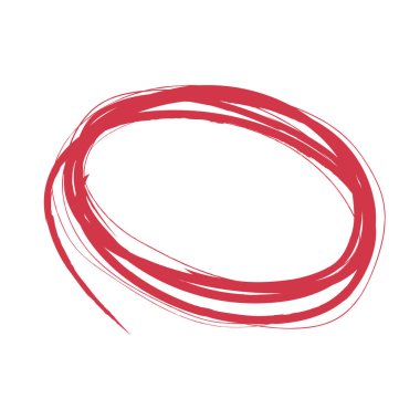 Bir kırmızı fosforlu işaret dairesi oval. Oval çerçeveyi çiz kırmızı fırça