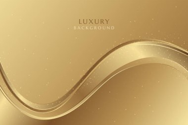 Altın lüks soyut arka plan. Zarif dalgalı lüks altın fon. Vektör illüstrasyonu