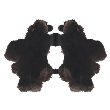 Rorschach suluboya mürekkep lekesi testi beyaz arkaplanda izole edildi. Simetrik suluboya el boyası psikoloji için mürekkep lekesi simgesi