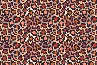 Leopar deseni kusursuz. Kumaş, tekstil, moda, duvar kağıdı için hayvan baskısı. Leopar deri dokusu tasarımı
