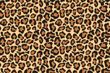 Leopar deseni kusursuz. Kumaş, tekstil, moda, duvar kağıdı için hayvan baskısı. Leopar deri dokusu tasarımı