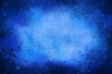 Mavi boyalı grunge fon. Sunumlar, kapak, afiş, poster için mavi grunge lekeli doku arkaplanı