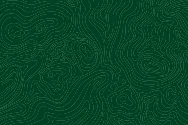 Soyut topografik harita arkaplanı. Yeşil topografik çizgiler. Dağ coğrafi çizgisi dalgaları sunumlar, afişler, el ilanları için zemin