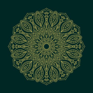 El çizimi mandala tasarımı yoga, boyama Boog, tekstil, çıkartmalar. Yeşil rahatlatıcı mandala tasarımı