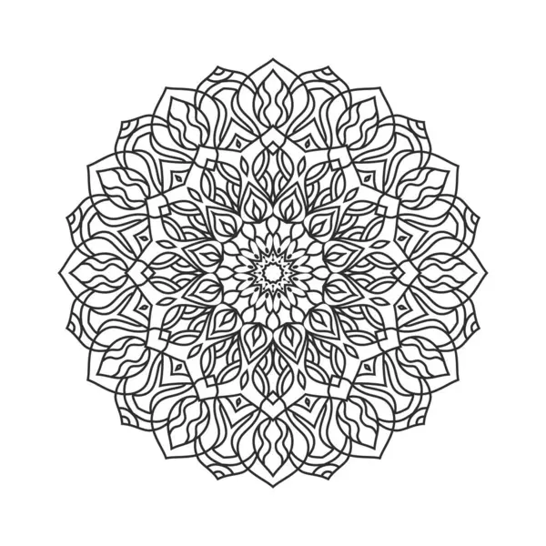 El çizimi mandala tasarımı yoga, boyama Boog, tekstil, çıkartmalar. Siyah ve beyaz rahatlatıcı mandala tasarımı