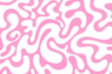Soyut pembe dalgalar 60 'larda, 70' lerde modaya uygun arka planda. Dalgalı sıvı organik şekiller arkaplan