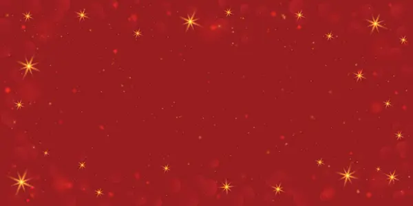 Mutlu Noeller Parlak Işıklı Kırmızı Şık Arkaplan. Noel şenliği kırmızı bokeh arka planı. Vektör illüstrasyonu