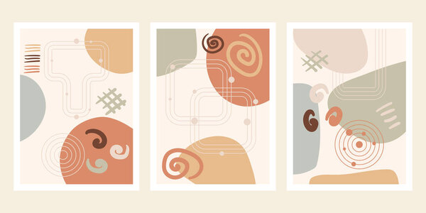 Абстрактные плакаты органического искусства, выполненные в нейронных цветах. Современное настенное искусство середины века. Печатный тренд социальных сетей. Дизайн для домашнего декора, настенного искусства, приглашений, плакатов, упаковки.