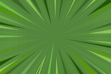 Yeşil çizgi roman geçmişi. Dergi, kapak, reklam, afiş, web sitesi için pop art motion background. 