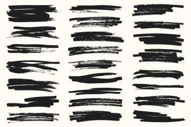 Grunge marka fırça darbeleri, mürekkep fırçası darbeleri, siyah boya, fırçalar, çizgiler, pis.