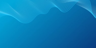 Mavi kıvrımlı dalgalı hat teknolojisi. Basit bir iş mavi arka planı ve pürüzsüz bir dalga çizgisi. Sunum, web sitesi, afiş, reklamlar, posterler için gradyan teknoloji dijital tasarımı