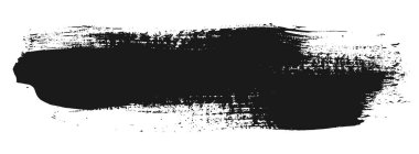 Altını çizmek ve vurgulamak için Grunge fırça darbesi. Beyaz arkaplanda izole edilmiş sanatsal siyah boya fırçası.