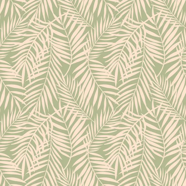 Palmiye ağaçlarının dalları pürüzsüz. Palmiye ya da hindistan cevizi yapraklı tropik bir model. Vektör illüstrasyonu