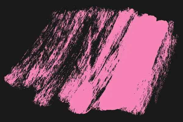 Büyük Grunge Kalın Pembe Fırça Vuruşu Kara Arkaplanda izole edildi. Sunumlar, kapaklar, reklamlar, web siteleri, posterler, kartlar için modern boya lekesi dokusu. Vektör illüstrasyonu