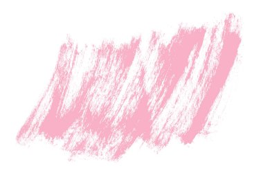 Grunge Kalın Pembe Fırça Vuruşu Beyaz Arkaplanda izole edildi. Sunumlar, kapak, reklam, web sitesi, poster, kart tasarımı için tanecikli modern boya lekesi dokusu.