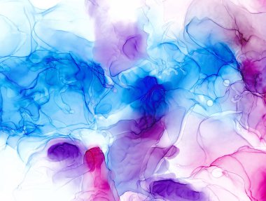 Renkli alkol mürekkep dokusu arka planı. Yaratıcı sıvı mermer dokusu, çok renkli sıvı suluboya arka plan. Kağıda elle boyanmış. Alkol lekesi akışı