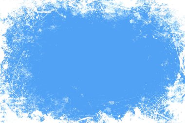 Beyaz boya lekeli mavi ve beyaz grunge arka plan. Kar kış soyut grunge örtüsü. Reklamlar için buz dokusu arkaplanı, satış afişi, web sitesi, sunumlar.