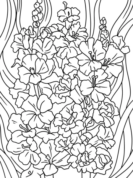 Ramo Para Colorear Flores Exóticas Ilustración Dibujada Mano Bosquejo Mano — Vector de stock