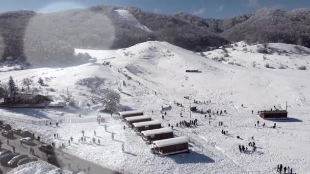 Χιονοδρομικό Κέντρο Μέτσοβο Ιωάννινα Ήπειρος Ελλάδα Υψηλής Ποιότητας Πλάνα — Αρχείο Βίντεο
