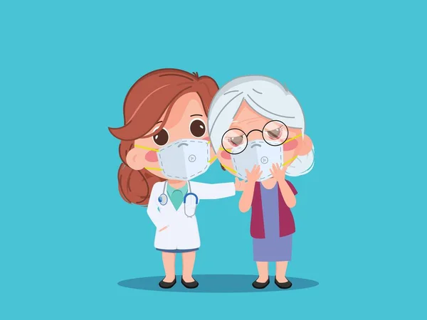 Médico Pacientes Máscaras Durante Poluição Pm2 Efeitos Poeira Sobre Saúde Ilustração De Bancos De Imagens