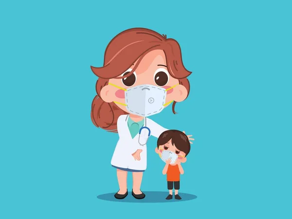 Mascarillas Para Médicos Pacientes Durante Contaminación Del Aire Por Pm2 Ilustración de stock