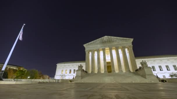 Een Nachtelijke Sterrensprong Boven Het United States Supreme Court Building — Stockvideo