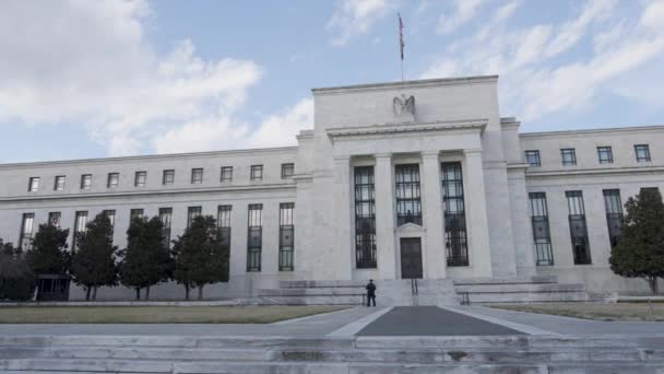 Marriner Eccles Federal Reserve Board Building Washington Soleado Día Invierno — Vídeo de stock
