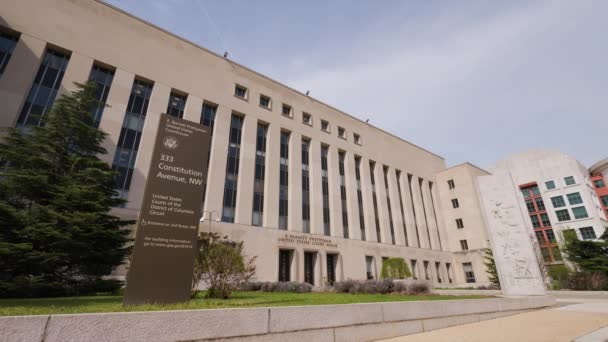 Entrada Orientada Sur Barrett Prettyman United States Courthouse Centro Washington — Vídeos de Stock