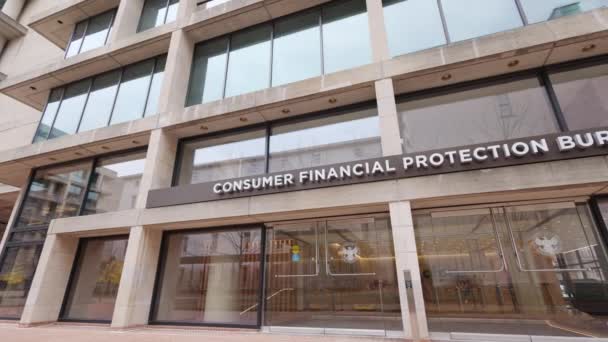 Consumer Financial Protection Bureau Cfpb Har Hovedkontor Washington Som Ligger – stockvideo