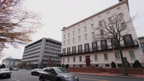Winder大楼是美国贸易代表办公室 Ustr 的总部 位于华盛顿市中心的第17街600号 摄像机向右倾斜 — 图库视频影像