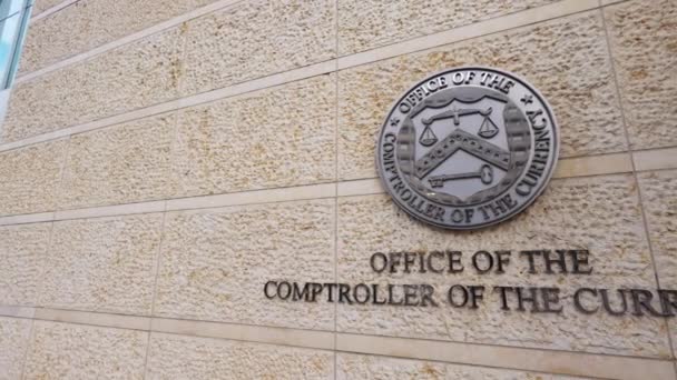 Segel Office Comptroller Currency Gedung Markas Besarnya Washington Occ Adalah — Stok Video