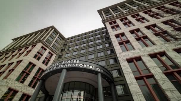 Time Lapse Video Shows Exterior Department Transportation Building Washington Revealing — Vídeo de Stock