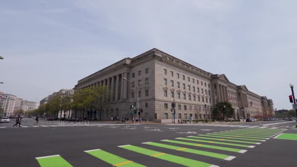 Ένα Ευρύ Πλάνο Του Αμερικανικού Υπουργείου Εμπορίου Herbert Hoover Building — Αρχείο Βίντεο