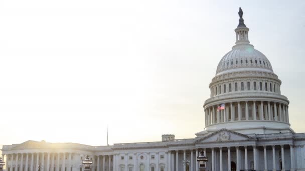 Sisi Timur Gedung Capitol Amerika Serikat Washington Saat Matahari Terbenam — Stok Video