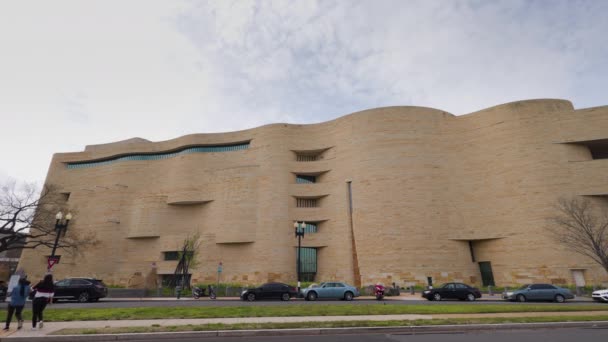 National Museum American Indian Nmai Seen Independence Avenue Early Spring — Stock Video
